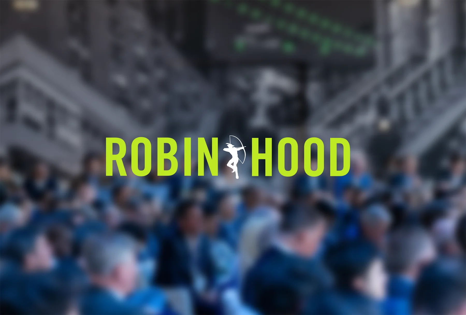 Robin Hood foundation logo on blue background