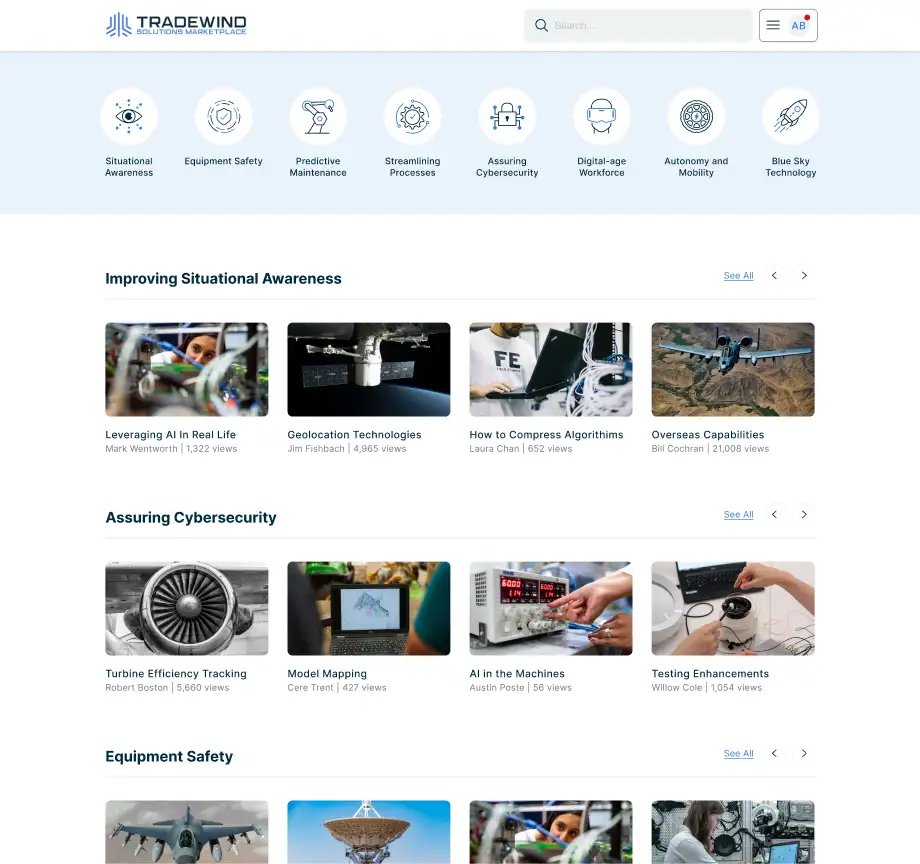 Tradewind video explore page